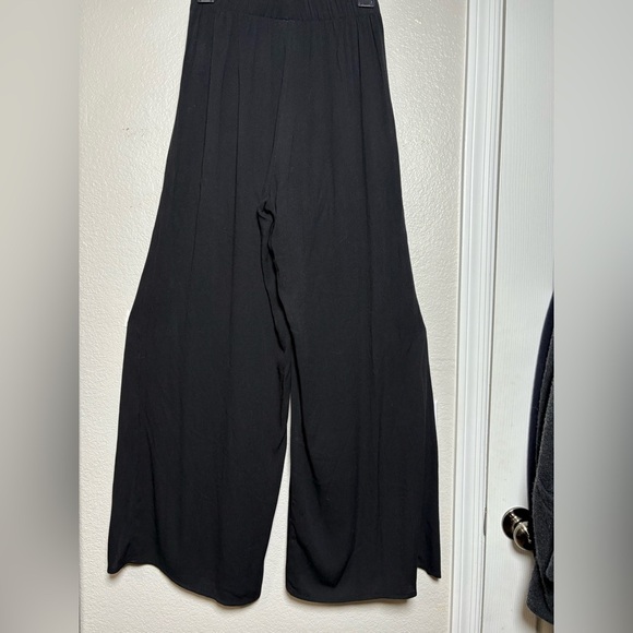 Kona Sol Black Pull On Wide Leg Beach, Swim Pants Slit Legs Wrap Front. - Picture 3 of 12